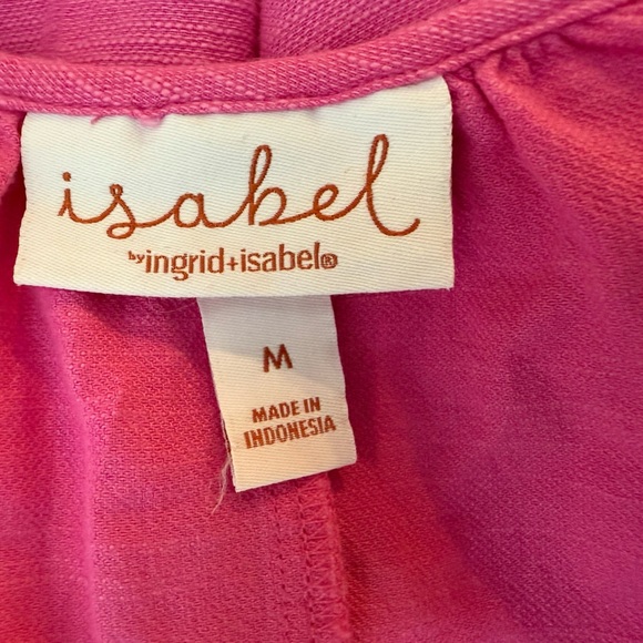 INGRID & ISABEL  Vibrant Pink Buttoned V-Neck Dress/size M - Picture 8 of 10